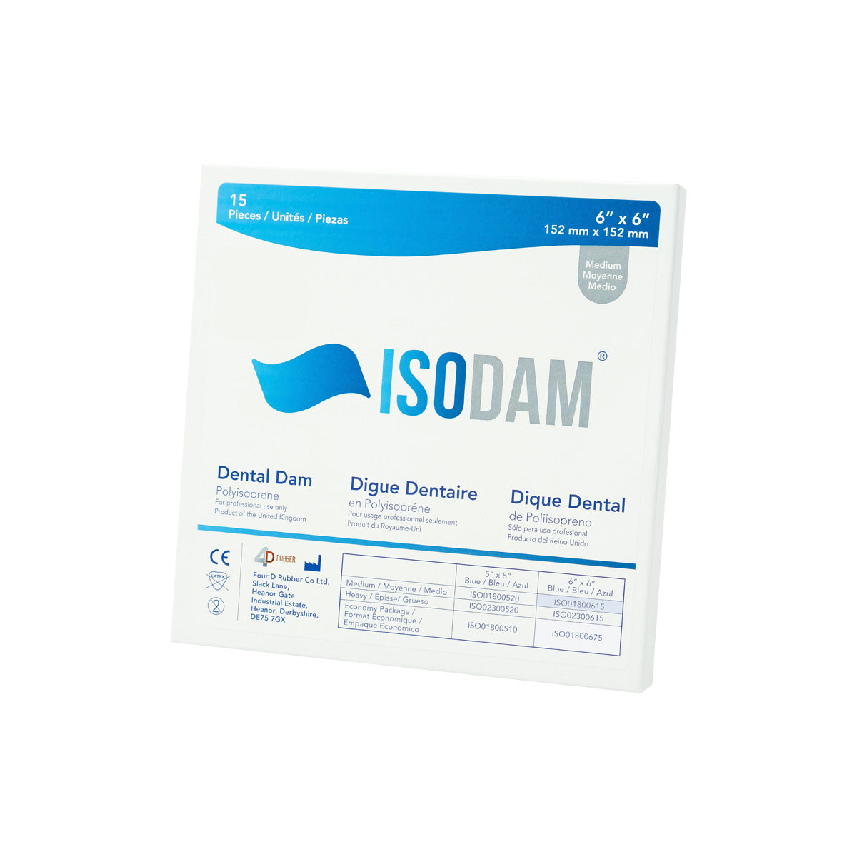 4D Rubber ISO01800615 Isodam Non-Latex Dental Dams 6 4D Rubber ISO01800615 Isodam Non-Latex Dental Dams 6